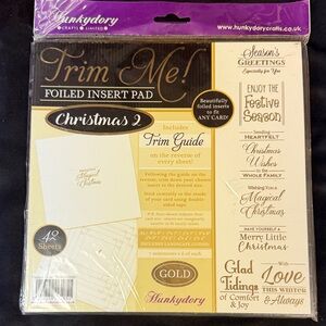 Hunkydory Crafts Unlimited Trim Me! Foiled Insert Pad - Gold Christmas 42 sheets